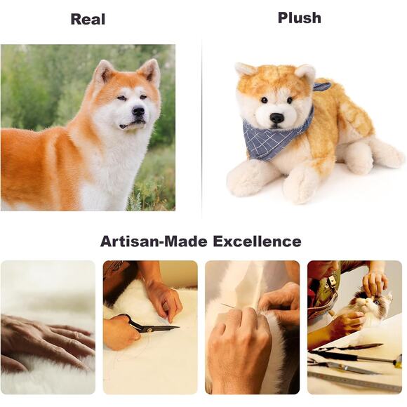 Puppy Stuffed Animal Soft Plush Toy Cute Dog Plush Shiba Inu Gift for Kids - Picture 3 of 9